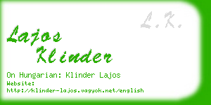 lajos klinder business card